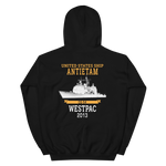 USS Antietam (CG-54) 2013 Deployment Hoodie – back view, black