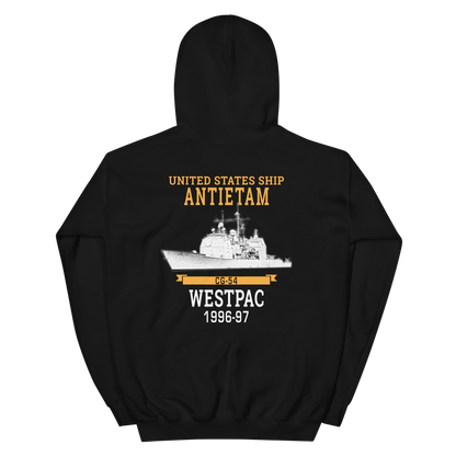 USS Antietam (CG-54) 1996-97 Deployment Hoodie – back view, black