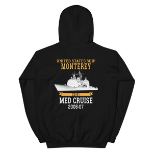 USS Monterey (CG-61) 2006-07 Unisex Hoodie – back view, black