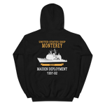 USS Monterey (CG-61) 1991-92 Unisex Hoodie – back view, black