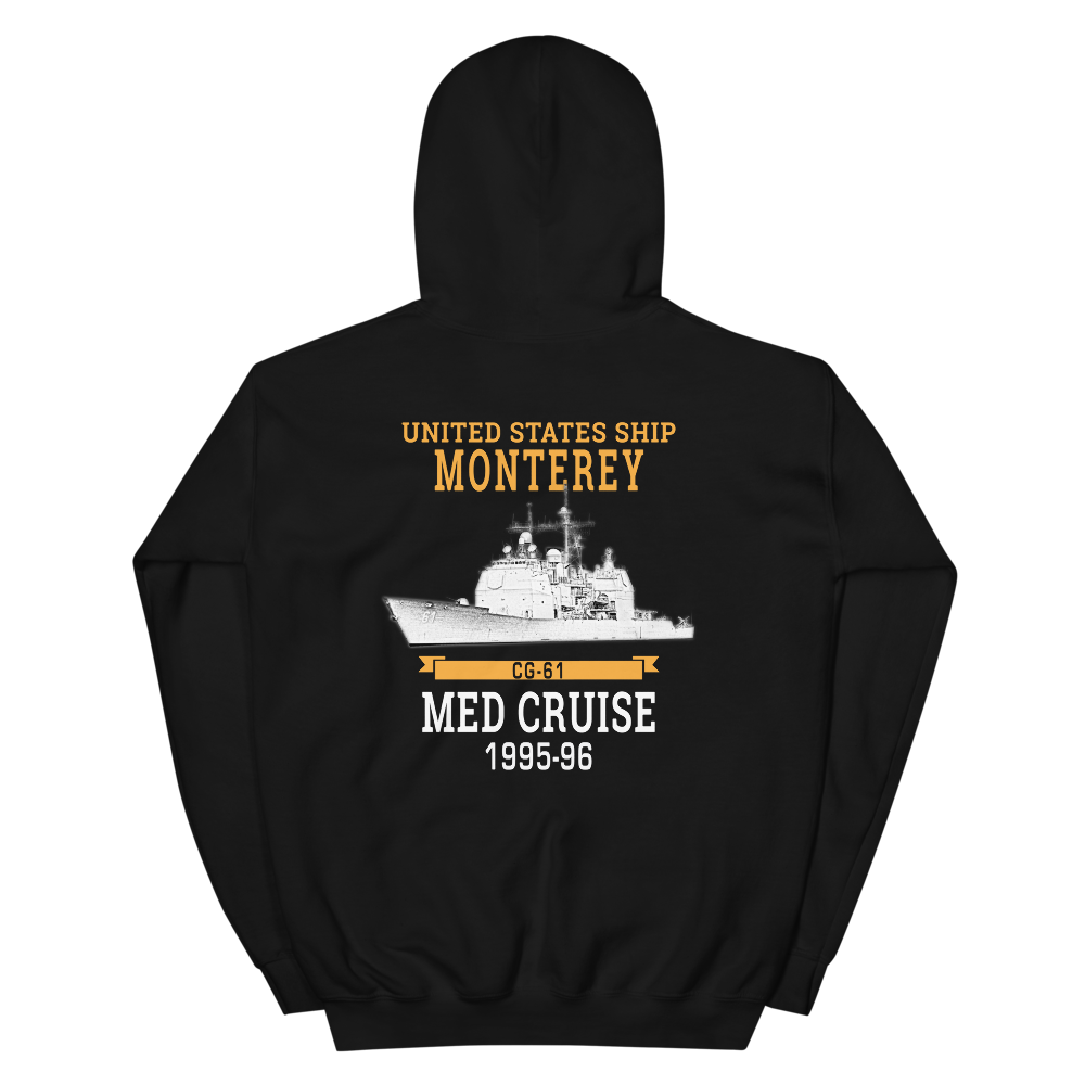 USS Monterey (CG-61) 1995-96 Unisex Hoodie – back view, black