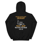 USS Oriskany (CVA-34) 1967-68 WESTPAC/VIETNAM Unisex Hoodie – back view, black