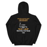 USS Oriskany (CVA-34) 1966 WESTPAC/VIETNAM Unisex Hoodie – back view, black