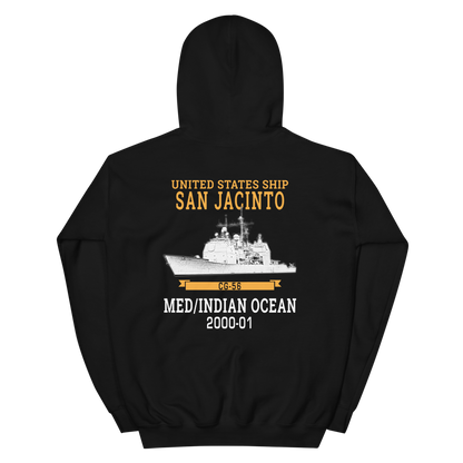 USS San Jacinto (CG-56) 2000-01 Deployment Hoodie – back view, black