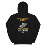 USS Wasp (CVS-18) 1961 MED Unisex Hoodie – back view, black