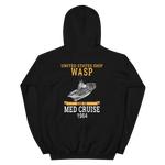 USS Wasp (CVS-18) 1964 MED Unisex Hoodie – back view, black