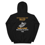 USS Wasp (CVS-18) 1966 W. ATLANTIC Unisex Hoodie – back view, black