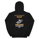 USS Wasp (CVS-18) 1967 CARIBBEAN Unisex Hoodie – back view, black