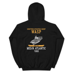 USS Wasp (CVS-18) 1968 MED/N. ATLANTIC Unisex Hoodie – back view, black