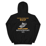 USS Wasp (CVS-18) 1970 N. & EASTERN ATLANTIC Unisex Hoodie – back view, black
