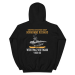 USS Bonhomme Richard (CVS-31) 1965-66 WESTPAC/VIETNAM Unisex Hoodie – back view, black