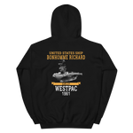 USS Bonhomme Richard (CVS-31) 1961 WESTPAC Unisex Hoodie – back view, black