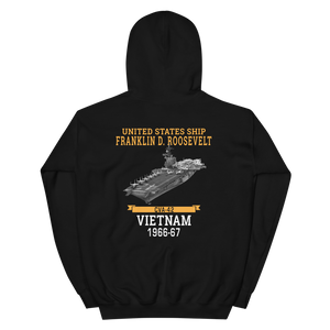 USS Franklin D. Roosevelt (CVA-42) 1966-67 VIETNAM Hoodie – back view, black