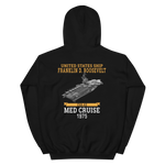 USS Franklin D. Roosevelt (CVA-42) 1975 MED CRUISE Hoodie – back view, black