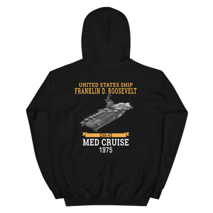 USS Franklin D. Roosevelt (CVA-42) 1975 MED CRUISE Hoodie – back view, black