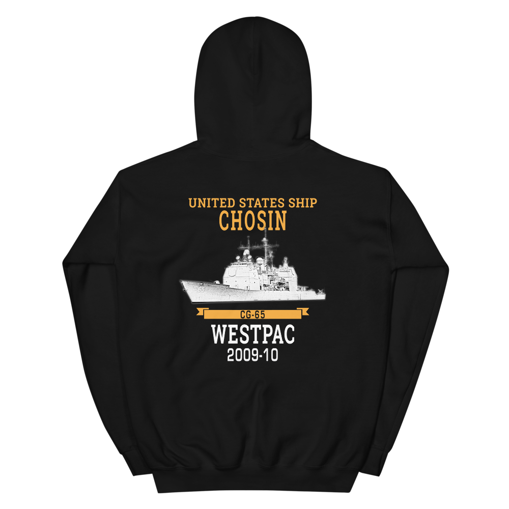 USS Chosin (CG-65) 2009-10 Unisex Hoodie – back view, black