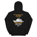USS Chosin (CG-65) 2007 WESTPAC Unisex Hoodie – back view, black