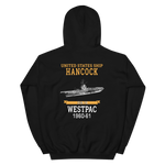USS Hancock (CVA-19) 1960-61 WESTPAC Unisex Hoodie – back view, black
