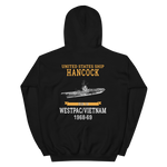 USS Hancock (CVA-19) 1968-69 WESTPAC/VIETNAM Unisex Hoodie – back view, black