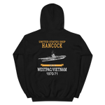 USS Hancock (CVA-19) 1970-71 WESTPAC/VIETNAM Unisex Hoodie – back view, black
