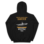 USS Hancock (CVA-19) 1962 WESTPAC Unisex Hoodie – back view, black