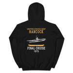 USS Hancock (CVA-19) 1975 FINAL CRUISE Unisex Hoodie – back view, black