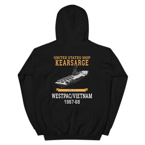 USS Kearsarge (CVS-33) 1967-68 WESTPAC/VIETNAM Hoodie – back view, black