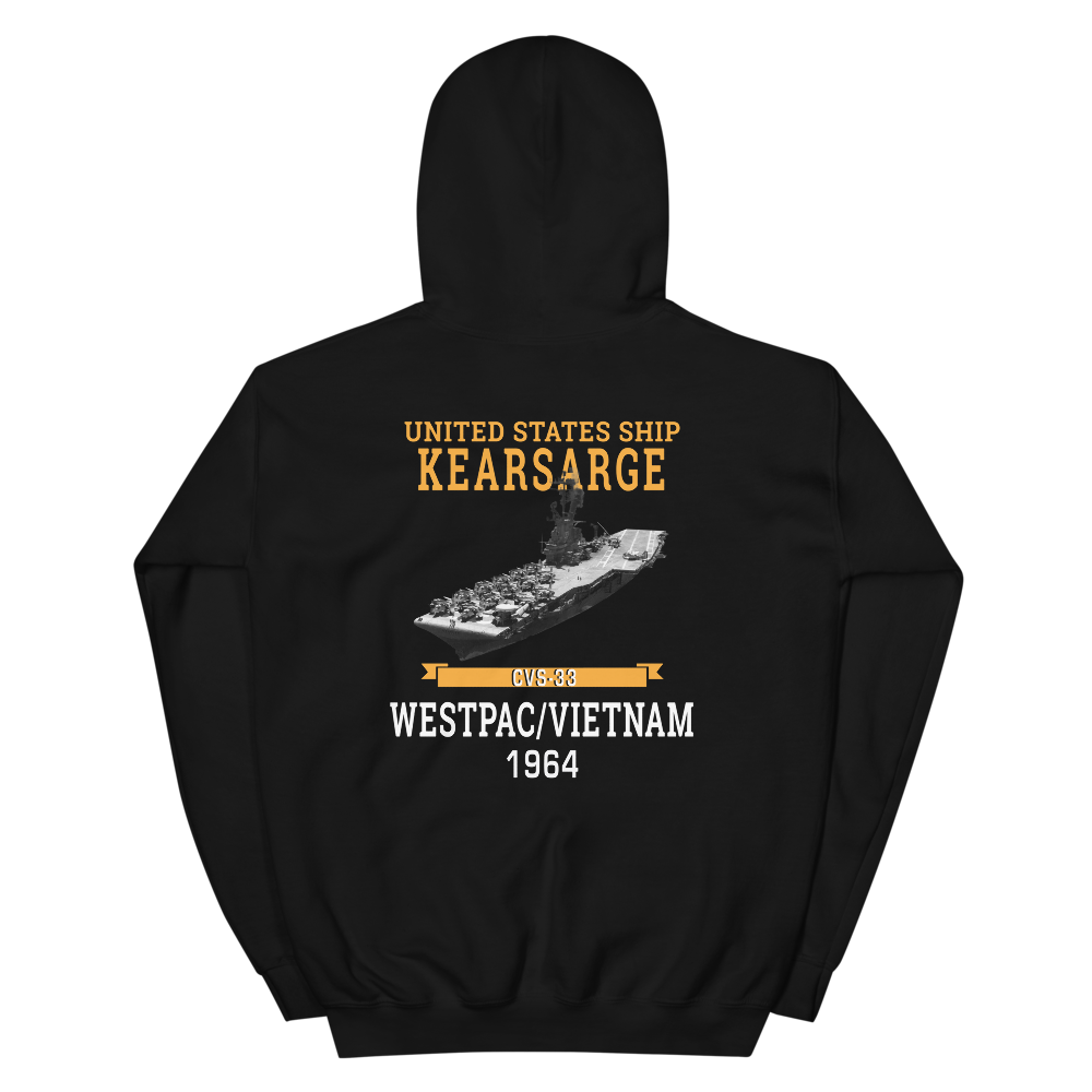 USS Kearsarge (CVS-33) 1964 WESTPAC/VIETNAM Hoodie – back view, black