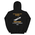 USS Essex (CVS-9) 1962 S. ATLANTIC/CARIBBEAN Hoodie – back view, black
