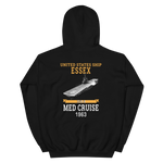 USS Essex (CVS-9) 1963 MED CRUISE Hoodie – back view, black