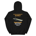 USS Hornet (CVS-12) 1960-61 WESTPAC Hoodie – back view, black