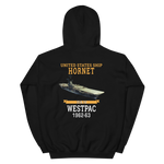 USS Hornet (CVS-12) 1962-63 WESTPAC Hoodie – back view, black