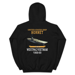 USS Hornet (CVS-12) 1968-69 WESTPAC/VIETNAM Hoodie – back view, black