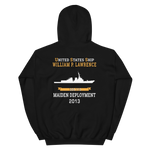 USS William P. Lawrence (DDG-110) 2013 MAIDEN DEPLOYMENT Unisex Hoodie – back view, black
