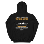 USS Wayne E. Meyer (DDG-108) 2011 MAIDEN DEPLOYMENT Unisex Hoodie – back view, black