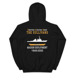 USS The Sullivans (DDG-68) 1999-2000 MAIDEN DEPLOYMENT Unisex Hoodie – back view, black