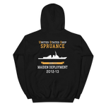 USS Spruance (DDG-111) 2012-13 MAIDEN DEPLOYMENT Unisex Hoodie – back view, black