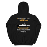 USS Sampson (DDG-102) 2009-10 MAIDEN DEPLOYMENT Unisex Hoodie – back view, black