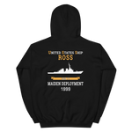 USS Ross (DDG-71) 1999 MAIDEN DEPLOYMENT Unisex Hoodie – back view, black