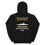 USS Roosevelt (DDG-80) 2002 MAIDEN DEPLOYMENT Unisex Hoodie – back view, black