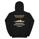 USS Pinckney (DDG-91) 2005-06 MAIDEN DEPLOYMENT Unisex Hoodie – back view, black