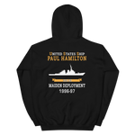USS Paul Hamilton (DDG-60) 1996-97 MAIDEN DEPLOYMENT Unisex Hoodie – back view, black
