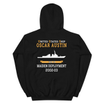 USS Oscar Austin (DDG-79) 2002-03 MAIDEN DEPLOYMENT Unisex Hoodie – back view, black