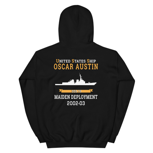 USS Oscar Austin (DDG-79) 2002-03 MAIDEN DEPLOYMENT Unisex Hoodie