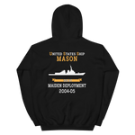 USS Mason (DDG-87) 2004-05 MAIDEN DEPLOYMENT Unisex Hoodie – back view, black
