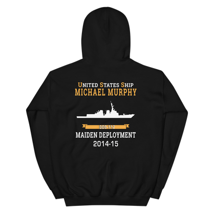 USS Michael Murphy (DDG-112) 2014-15 MAIDEN DEPLOYMENT Unisex Hoodie – back view, black