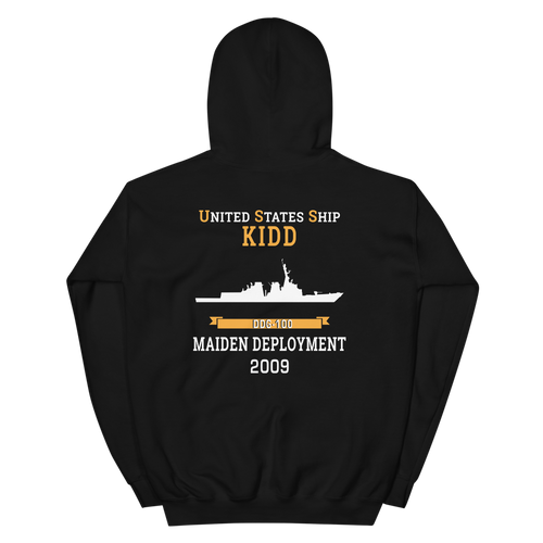 USS Kidd (DDG-100) 2009 MAIDEN DEPLOYMENT Unisex Hoodie