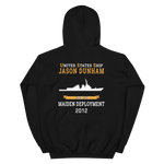 USS Jason Dunham (DDG-109) 2012 MAIDEN DEPLOYMENT Unisex Hoodie – back view, black