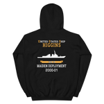 USS Higgins (DDG-76) 2000-01 MAIDEN DEPLOYMENT Unisex Hoodie – back view, black