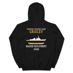 USS Gridley (DDG-101) 2008 MAIDEN DEPLOYMENT Unisex Hoodie – back view, black